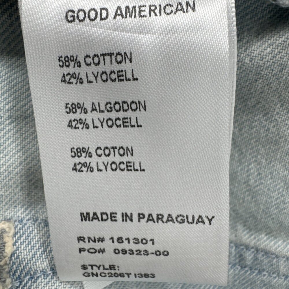 Good American Womens Acid Washed Jeans Size 15 Distressed Relaxed Soft 38x33 NEW - Picture 8 of 13